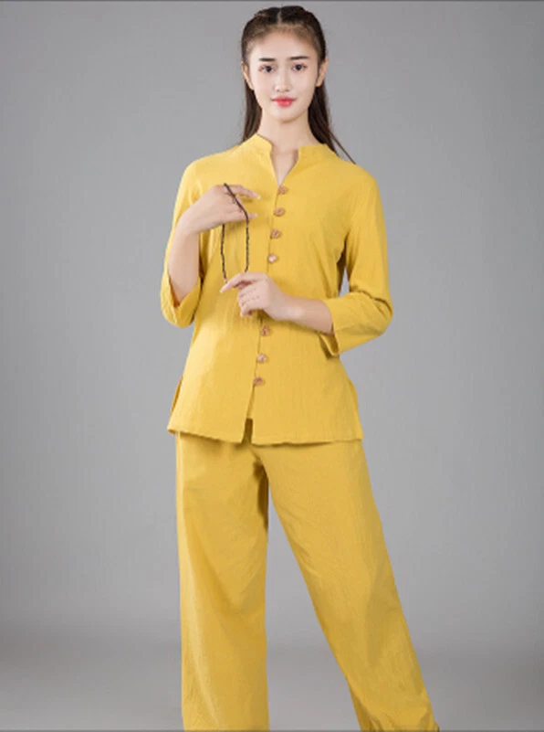 KungFu Tang fu Unisex Tai Chi Uniforms Clothing YOGA Fitness Zen Clothes (button - Image 1 of 4