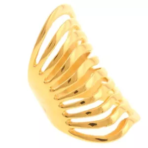 Gold Tone Fashion Stainless Steel Ring KLS023-G6 - Picture 1 of 3