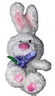 Dan Dee Easter Bunny Biały/Różowy 12" Z wypełnieniem torby z fasoli w kwiaty liliowe Miękkie