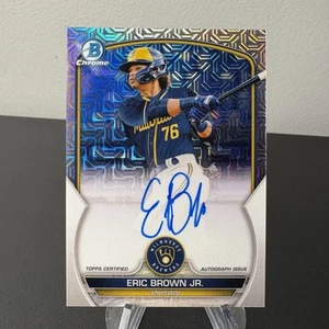 2023 Bowman Chrome Eric Brown Jr Mojo Refractor Auto Rookie Brewers #BMA-EB - Picture 1 of 2