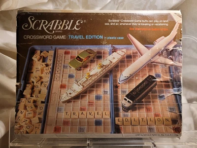 SCRABBLE CROSSWORD GAME TRAVEL EDITION 100% 1977 W/blue Plastic Case - Image 1 of 4