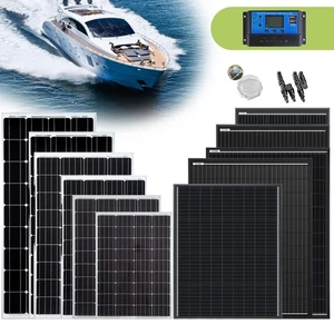 Monokristallin Solarmodul 12V 100W 200W 500W Solarpanel Für Wohnmobil Balkon RV - Bild 1 von 49