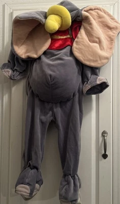 Disney Store Dumbo Halloween Costume 6-12 Months Elephant Gray With Yellow Hat - Image 1 of 4