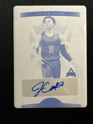 22-23 Leaf Trinity Basketball RC Auto Printing Plate Black BA-JC1 Jalen Cook 1/1 - Image 1 of 2