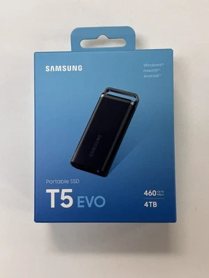 Samsung T5 EVO 4TB Portable SSD USB 3.2 Gen 1 External SSD MU-PH4T0S/AM - Image 1 of 3