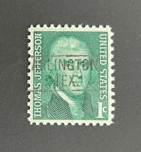Arlington, Texas Type 821 Precancel - 1 cent Jefferson - U.S. #1278 - TX - Picture 1 of 1
