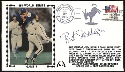 Bret Saberhagen Autographed First Day Cover FDC Royals - Imagem 1 de 2