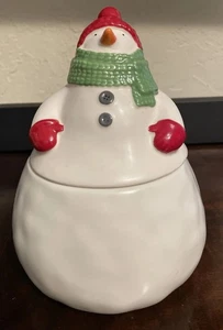 Snowman Cookie/Treat Jar Christmas Holiday Decor Hallmark - Picture 1 of 11