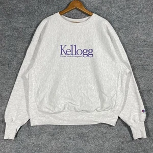 Felpa vintage anni 90 Kellogg School of Management XL Northwestern tessuto rovesciato - Foto 1 di 17