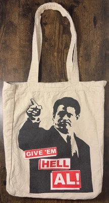 Bolsa tote de lona Marc By Marc Jacobs Al Gore Give 'em Hell Al RARA edição limitada - Imagem 1 de 4