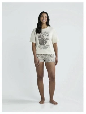 Conjunto de 2 piezas de camiseta gráfica y pantalones cortos de lana BLONDIE Live 1977 para mujer 3X ropa de dormir Foto 1 de 4