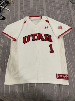 Camiseta de béisbol Under Armour Utah Utes #1 emitida talla 44 blanca PAC-12 Foto 1 de 4