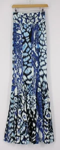 ROBERTO CAVALLI MUJER EXTRA LARGA MAXI FALDA ACAMPANADA 38 / UK 10 AZUL PRECIO DE VENTA SUGERIDO POR EL FABRICANTE £690 - Imagen 1 de 4