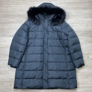 Lands End Damen Max 600 Daunen gefütterter Mantel Größe 1X/P hypertrocken Kapuzenjacke - Bild 1 von 11