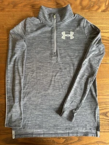 Under Armour Jungen (Größe M) grauer leichter 1/4-Reißverschluss Pullover Heatgear - 7B - Bild 1 von 5