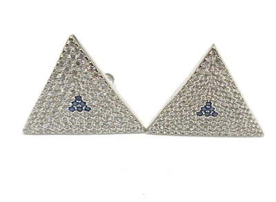 Pendientes de circonita cúbica hechos a mano - plata de ley 925 con piedras... - Imagen 1 de 4