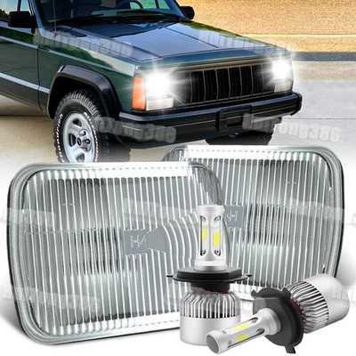 Пара светодиодных фар 5X7 7X6 для Jeep Cherokee XJ 1984-2001 Wrangler YJ 1986-1995 - Изображение 1 из 4
