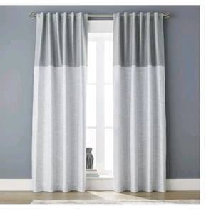 1 Silver Color Block Blackout Single Curtain Panel 50 X 84" Better Homes Gardens - Picture 1 of 6
