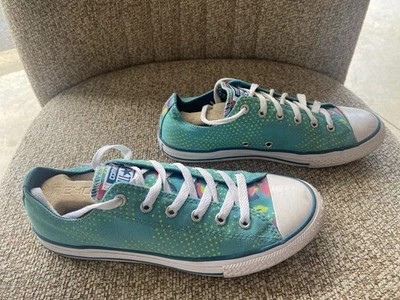 Women’s Converse All Star Shoes Size 6 Teal Polka Dots Tie Dye EUC - Image 1 of 4