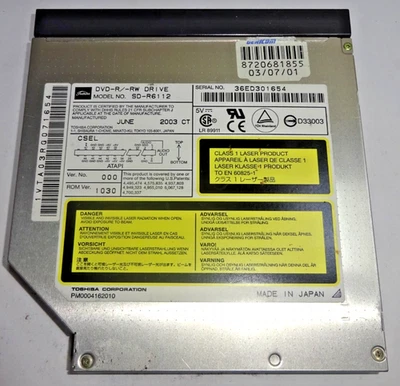 TOSHIBA *** SD-R6112 ***CD/DVD-RW DRIVE IDE Notebook Laufwerk  #NLW606 - Bild 1 von 3