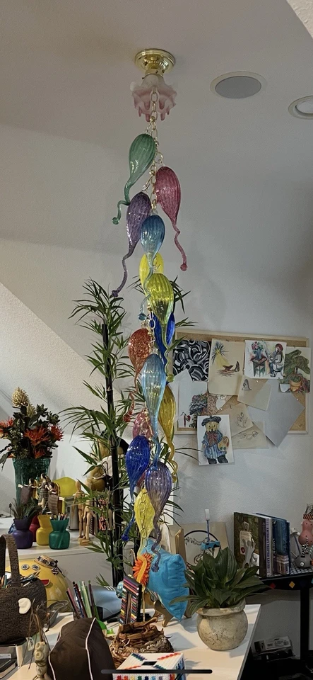  Unique Design Chihuly Style Handmade Blown Glass Chandeliers . - Image 1 of 4