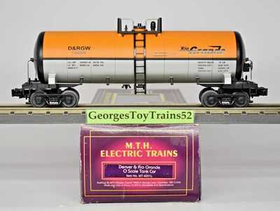 MTH PREMIER 3-RAIL O SC #10009 DRGW RIO GRANDE TANK CAR  20-9201 MT-9201L USED - Image 1 of 4