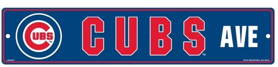 Chicago Cubs Team Color Street Sign Décor 5" x 24" - Image 1 of 1