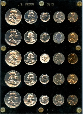 Conjuntos de prova de prata 1960–1963 EUA em suporte plástico capital - Imagem 1 de 2