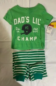 Joe Boxer Infant Boys Green And White Snug Fitting 2-Piece Pajama Set/New/12mos - Picture 1 of 7