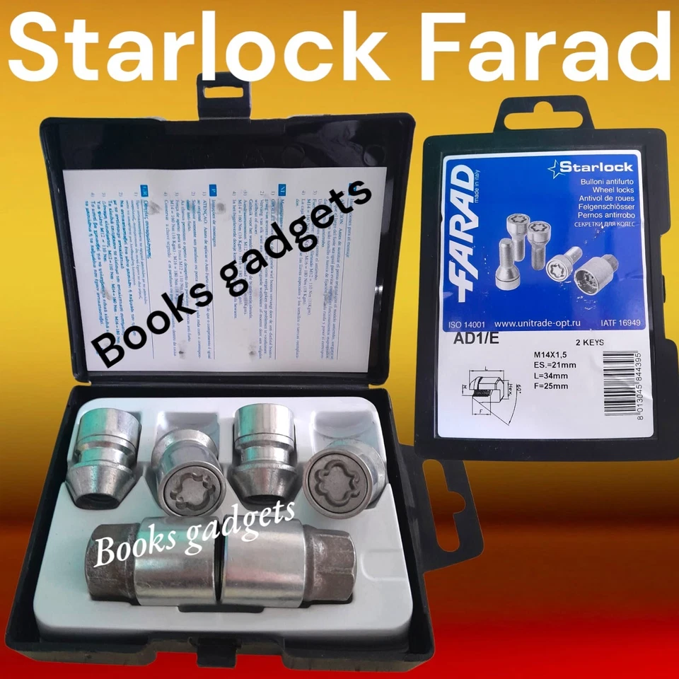 For Mahindra Xuv500 2014 Kit Dadi Antifurto neri STARLOCK Farad Cerchi lega