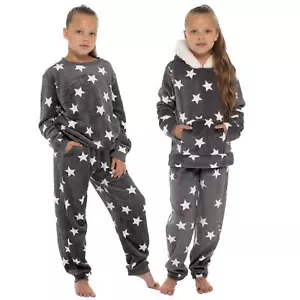 Conjunto de pijama acogedor de invierno suave manga larga polar estrella para niñas - Imagen 1 de 8
