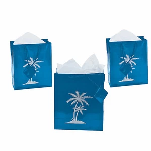 Medium Luau Gift Bags With Tags, Party Supplies, 12 Pieces - Picture 1 of 1