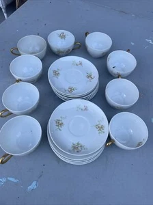 Set of 20 Theodore Haviland Limoges France Tea Cups & Saucers Floral - Picture 1 of 7