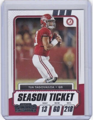 2021 Contenders Draft - TUA TAGOVAILOA - Red Parallel SP - Game Ticket #25 - Image 1 of 2
