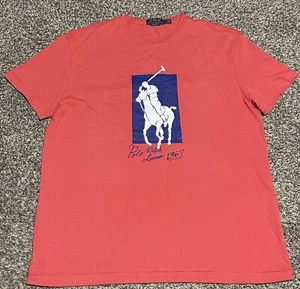 LNC Polo Ralph Lauren Red 1967 Classic Fit Mens Medium Cotton T Shirt - Picture 1 of 3