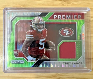 2021 Panini Prizm Trey Lance ROOKIE RC Premier Patch Neon Green Pulsar #PJ-3 - Picture 1 of 2