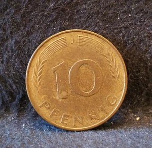 1977-J 10 pfennig, Hamburg mint, KM-108 - Picture 1 of 6