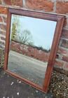 Antique Oak Framed Bevelled Glass Mirror - 64.5cm X 49.5cm