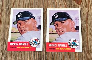 (2) MICKEY MANTLE TOPPS BASEBALL ARCHIVES - 1953 SERIES - TOPPS # 82