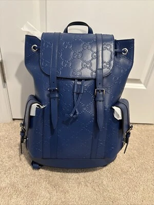 Mochila Gucci Blanca GG en Relieve - Azul (¡AGOTADA, EDICIÓN LIMITADA!) Foto 1 de 4