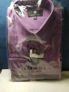 Imani Uomo Plum Mens Shirt Long Sleeve Large 16-16¹/² 32-33 - Picture 1 of 4