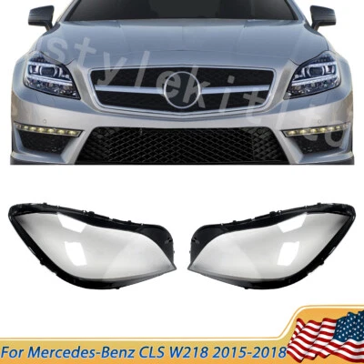 Pair Headlight Lens Cover LH & RH For 2015-2018 Mercedes-Benz CLS-Class W218 Foto 1 de 4