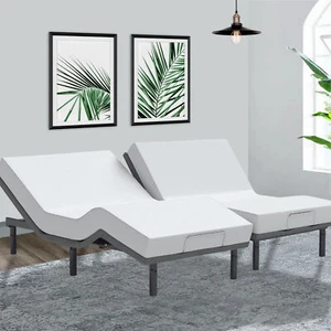 Cama ajustable inteligente con masaje Bluetooth luz nocturna remota aplicación USB Split King - Imagen 1 de 7
