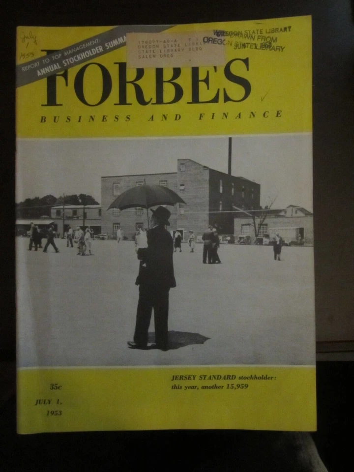 Forbes Business Magazine July 1953 Jersey Standard Stockholder 67 - Image 1 of 1