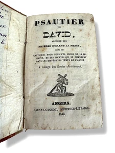 1839 Psautier de David Französisches Buch der Psalmen Antiquarisch Christliche Bibel Buch - Bild 1 von 10