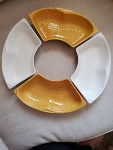Maurice USA Mid Century Modern Lazy Susan Trays Gold and white replacements - Picture 1 of 4