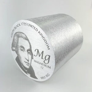 Magnesium 1 kg Cylinder 99.99% Laser Engraved Discoverer Portrait Periodic Table - Picture 1 of 2