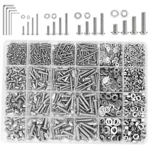 1280 Piezas M2 M3 M4 M5 Máquina Tornillos Tuercas Arandela Surtido Kit Cabezal Botón Hexagonal - Imagen 1 de 15