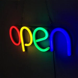 LED Schild Display Leuchtreklame Werbung Sign Neon GEÖFFNET Bar Open Reklame NEU - Bild 1 von 12