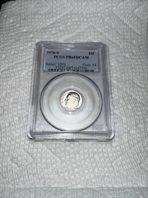 1970 S Roosevelt Dime PR68 DCAM PCGS Certified - Image 1 of 4